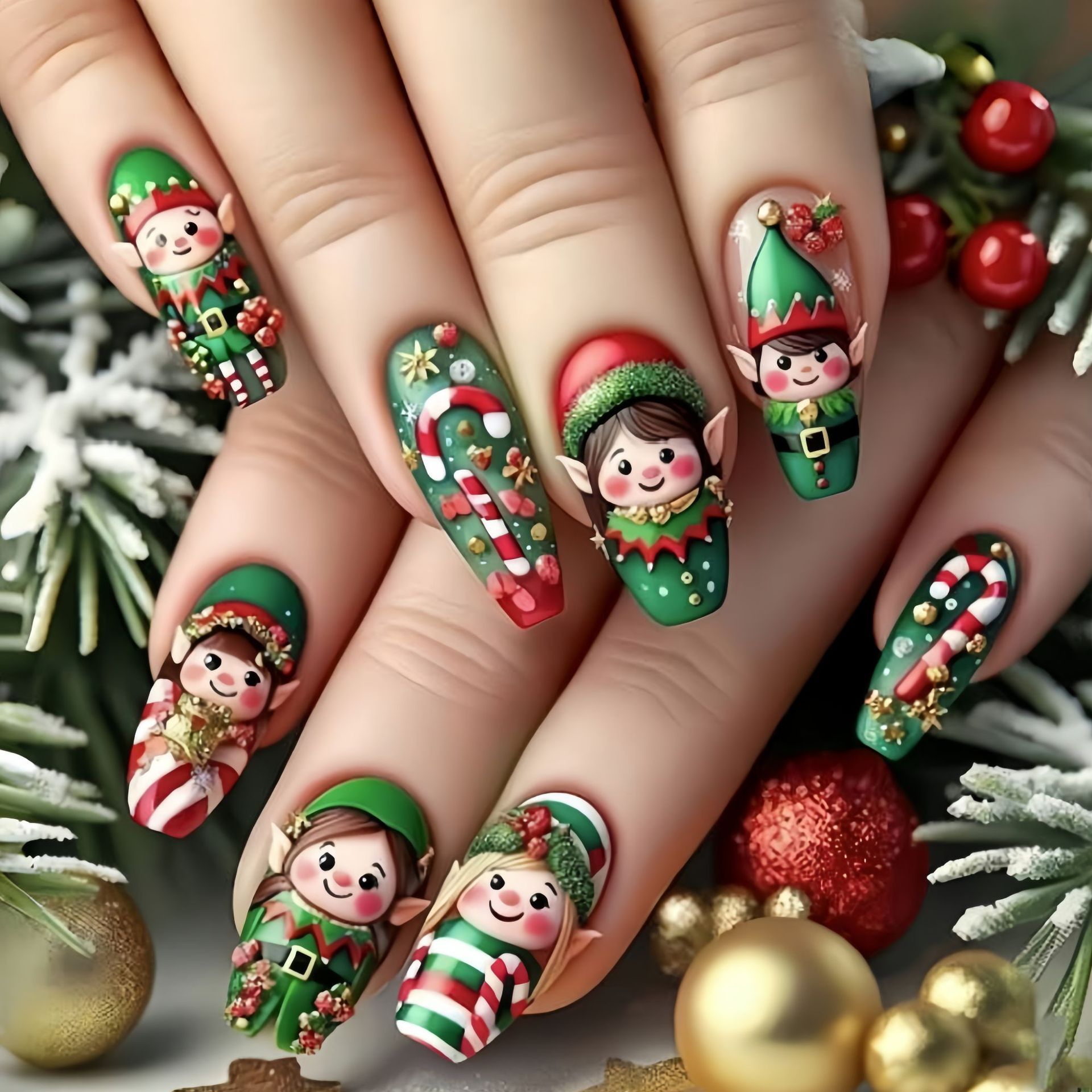 Nail Art Press On - Kuku palsu ukuran sedang untuk pesta