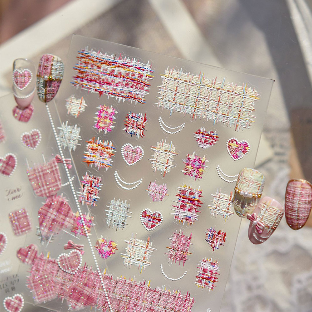Nail Art Valentines Day - 1pcs Stiker Kuku 5D Relief Motif