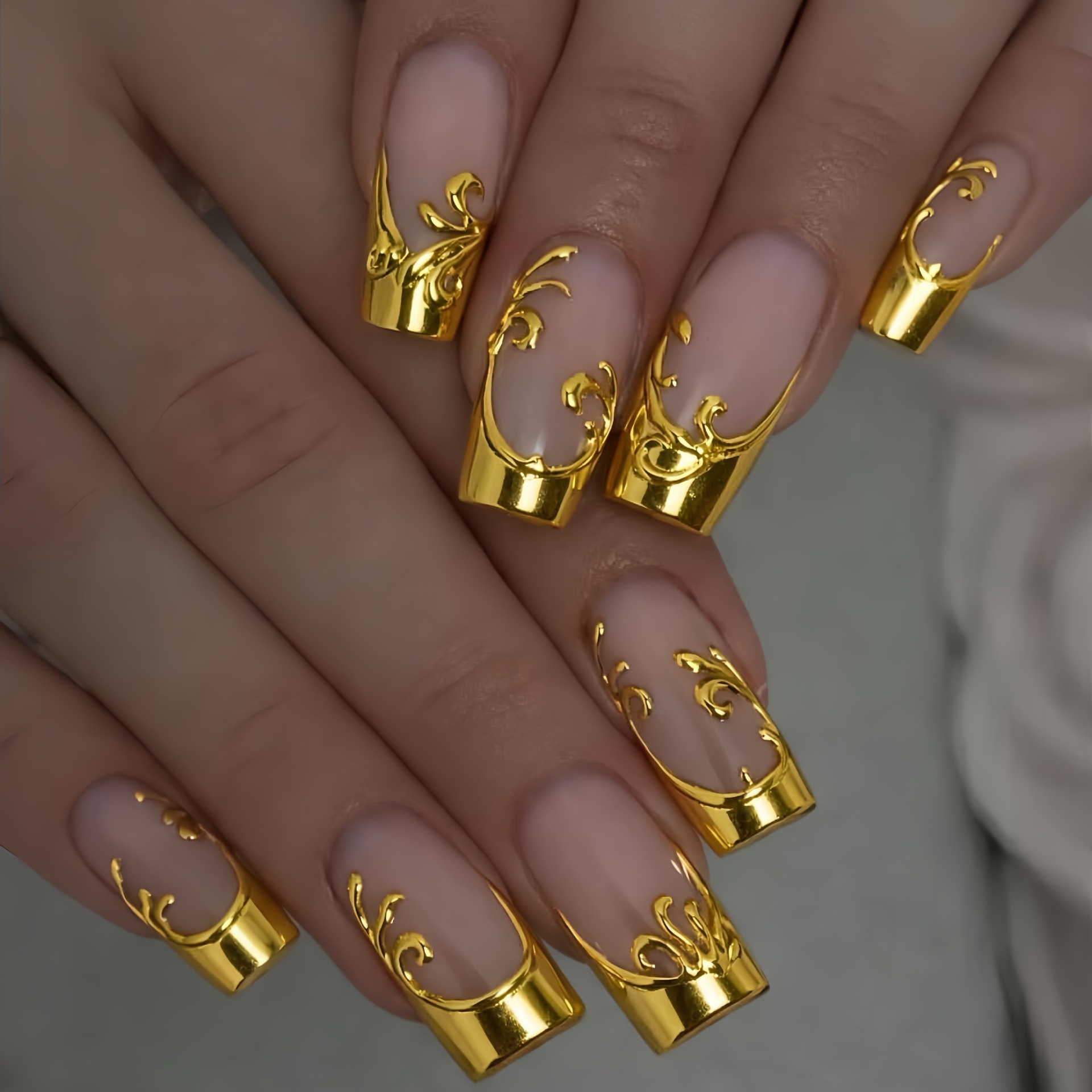 Nail Art Press On - Kuku Palsu Panjang Sedang untuk Wanita