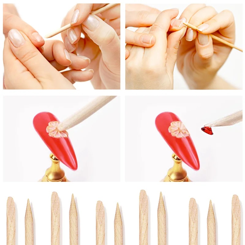 10-30 buah Tongkat Kayu Oranye - Nail Art Orange ulasan dan harga