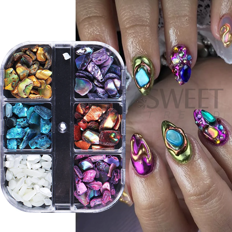 6 Kotak Serpihan Cangkang Abal - Nail Art Valentines Day ulasan dan harga