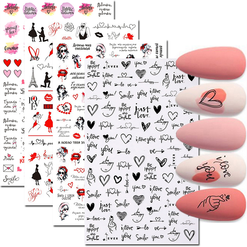 Stiker Seni Kuku Dekorasi Stik - Nail Art Valentines Day ulasan dan harga