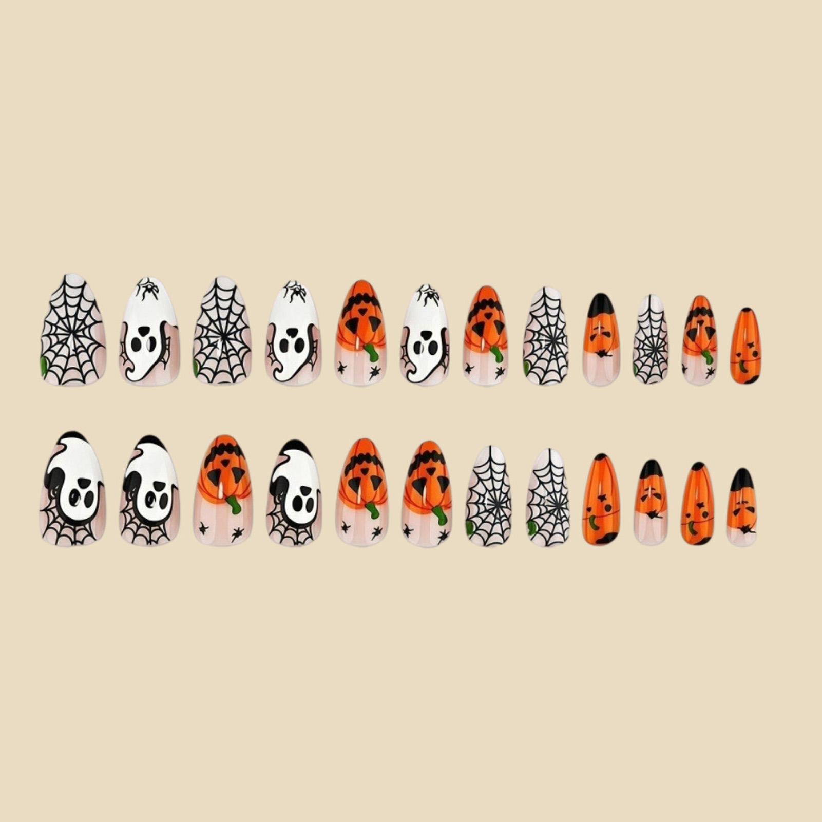 24pcs Kuku Palsu Halloween Mot - Nail Art Press On ulasan dan harga