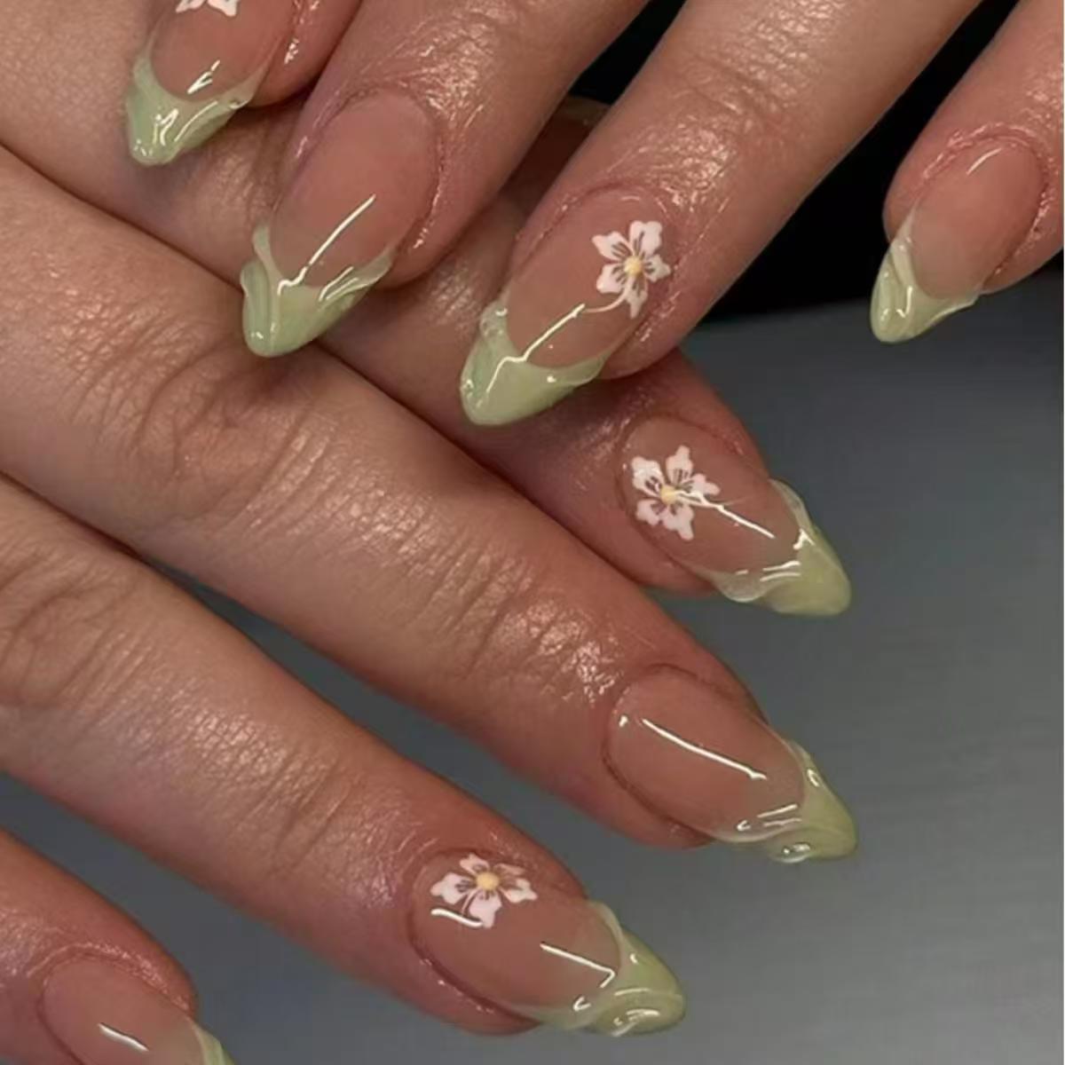24 Buah Kuku Palsu Perancis Hi - Nail Art Press On ulasan dan harga