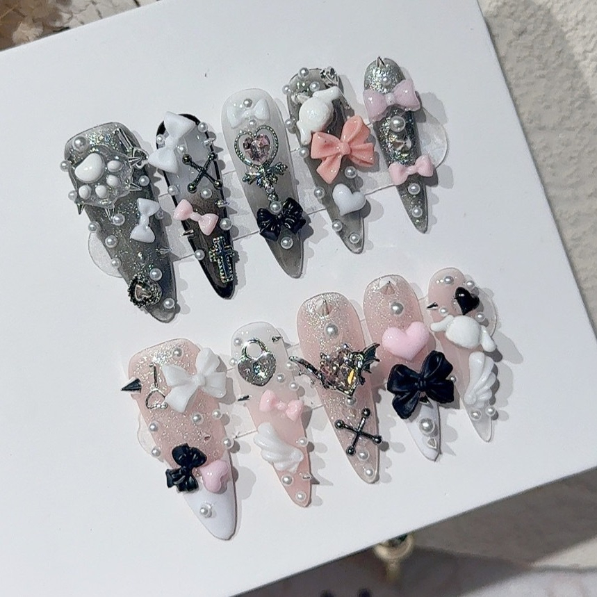 Kuku Palsu Jirai Y2K Spice Gir - Nail Art Pink ulasan dan harga