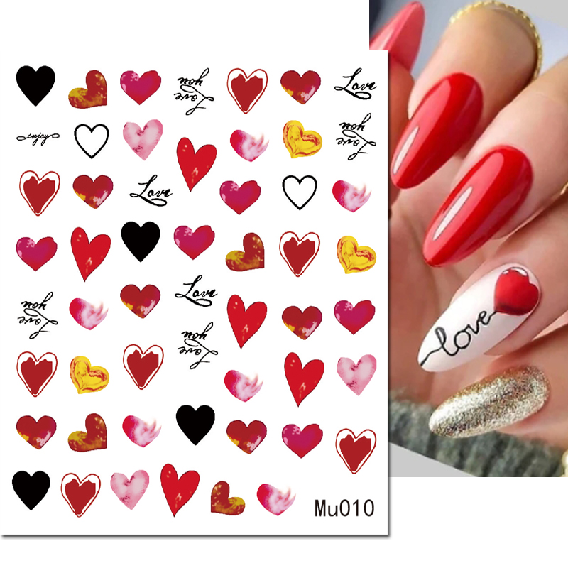 Stiker Slider Seni Kuku 3d Rok - Nail Art Valentines Day ulasan dan harga
