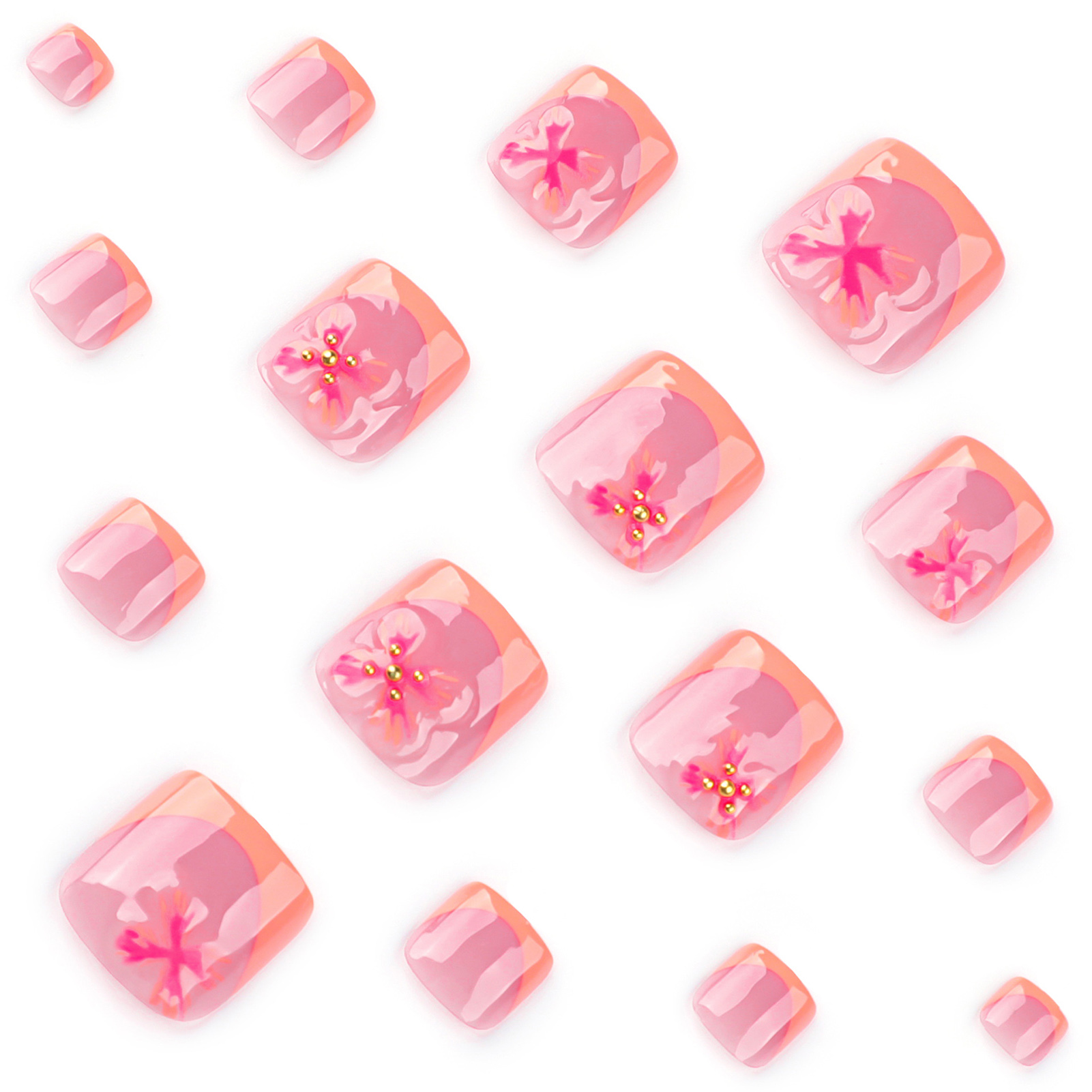 24 Buah Kuku Tekan Pola Bunga  - Nail Art Press On ulasan dan harga