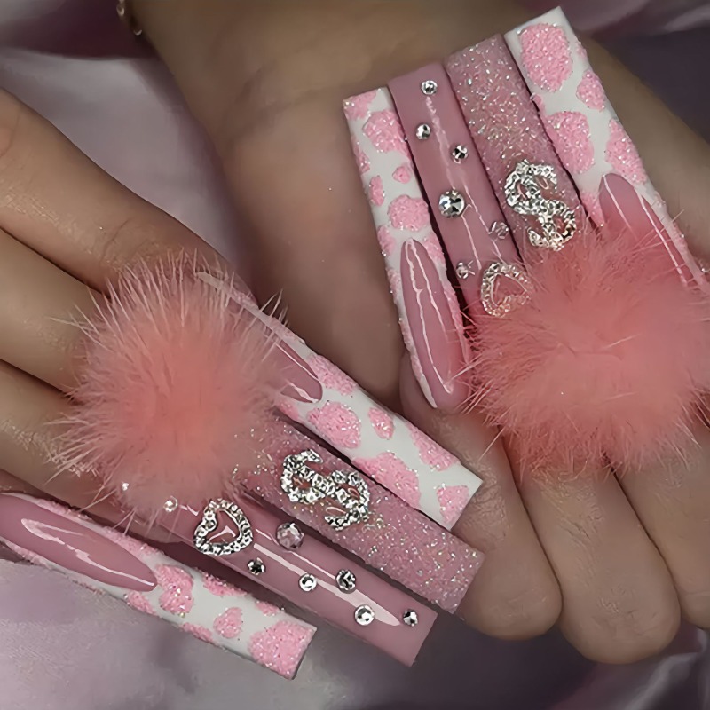 24 buah ekstra panjang persegi - Nail Art Pink ulasan dan harga