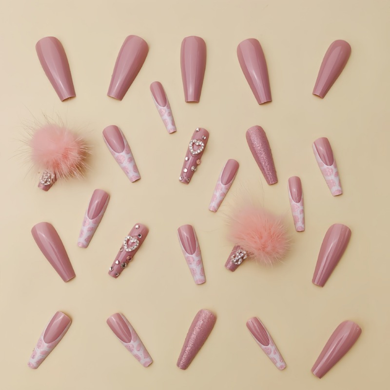 24 buah ekstra panjang persegi - Nail Art Pink ulasan dan harga